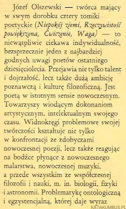 Waga.  Józef Olszewski