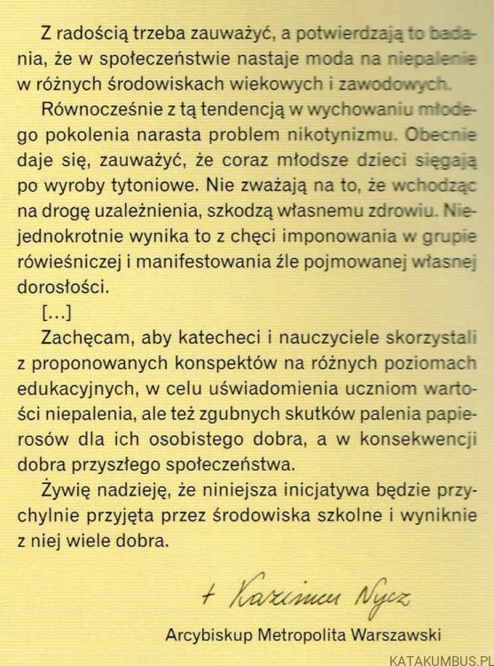 Obronić życie przed dymem tytoniowym. Red. Ks. ROMUALD JAWORSKI