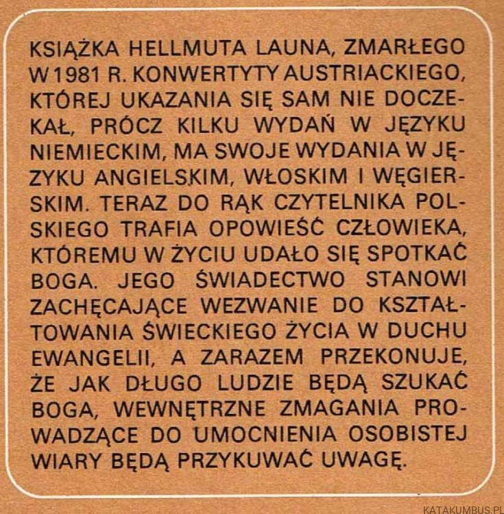 Moje spotkanie z Bogiem. HELLMUT LAUN