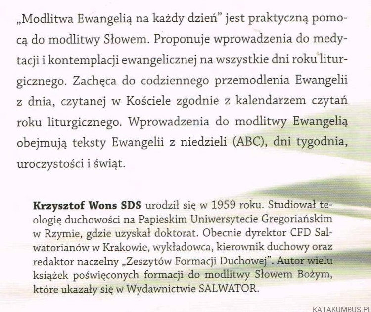 Modlitwa Ewangelią na każdy dzień. T. 3. KRZYSZTOF WONS SDS