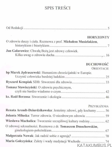 Stworzeni do zdrowia . Zeszyty karmelitańskie. 3(36) 2006. PRACA ZBIOROWA