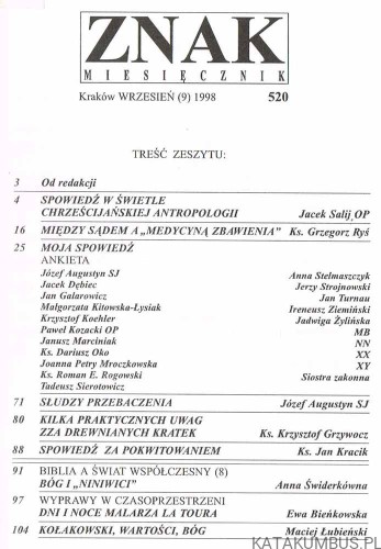 O spowiedzi . Znak, wrzesień (9), 1998. PRACA ZBIOROWA