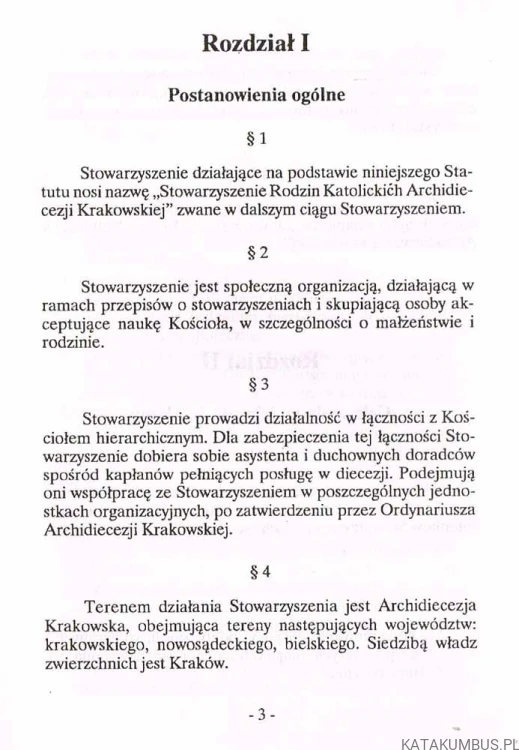 Stowarzyszenie rodzin katolickich. Statut