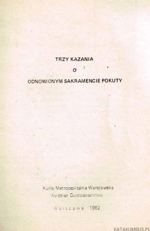 Trzy kazania o odnowionym sakramencie pokuty