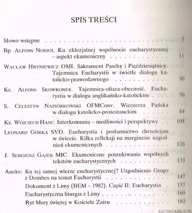 Eucharystia i posłannictwo. PRACA ZBIOROWA