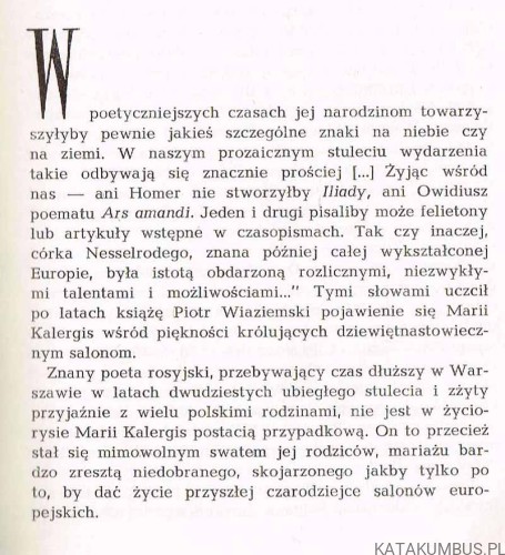 Maria Kalergis. STANISŁAW SZENIC