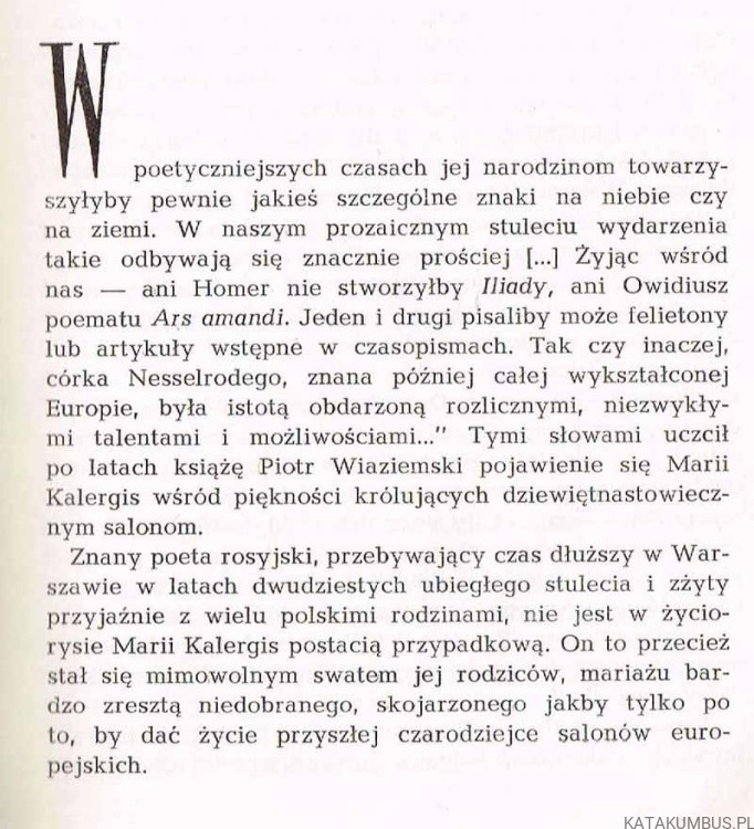 Maria Kalergis. STANISŁAW SZENIC