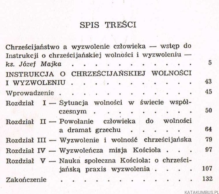 Instrukcja o chrześcijańskiej wolności i wyzwoleniu. PRACA ZBIOROWA