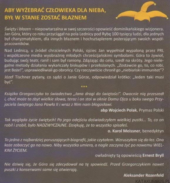 Święty i Błazen. JAN GRZEGORCZYK.