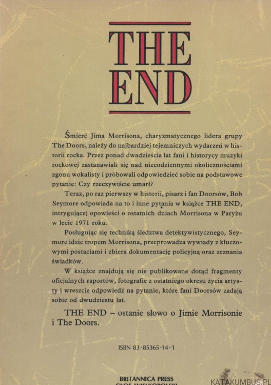 The end, śmierć Jima Morrisona. BOB SEYMORE