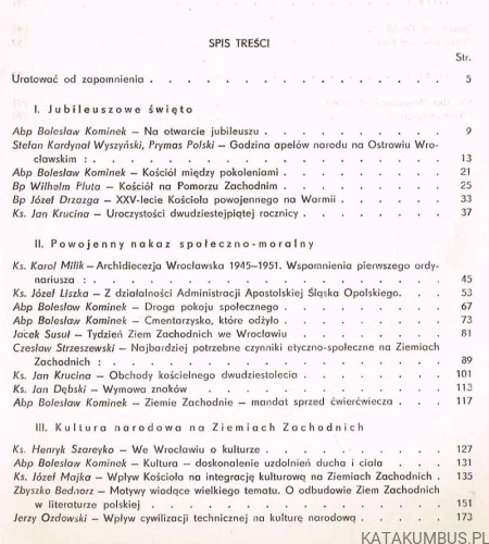 Kościół na ziemiach zachodnich / Ks. Jan Krucina