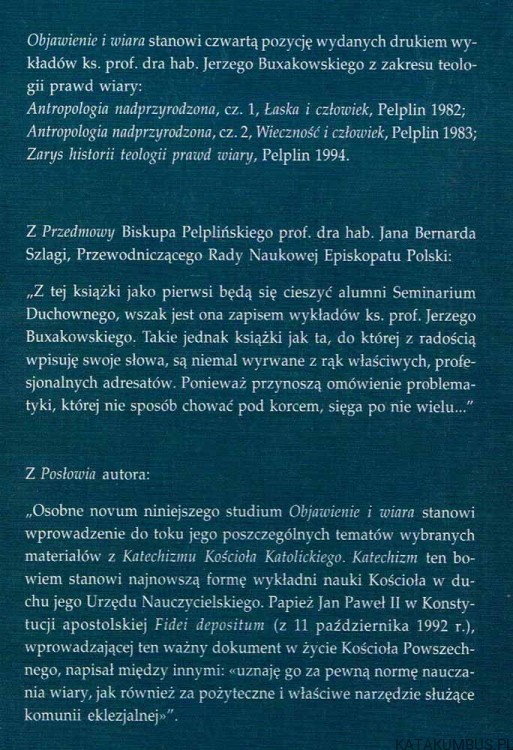 Objawienie i wiara. Ks. JERZY BUXAKOWSKI
