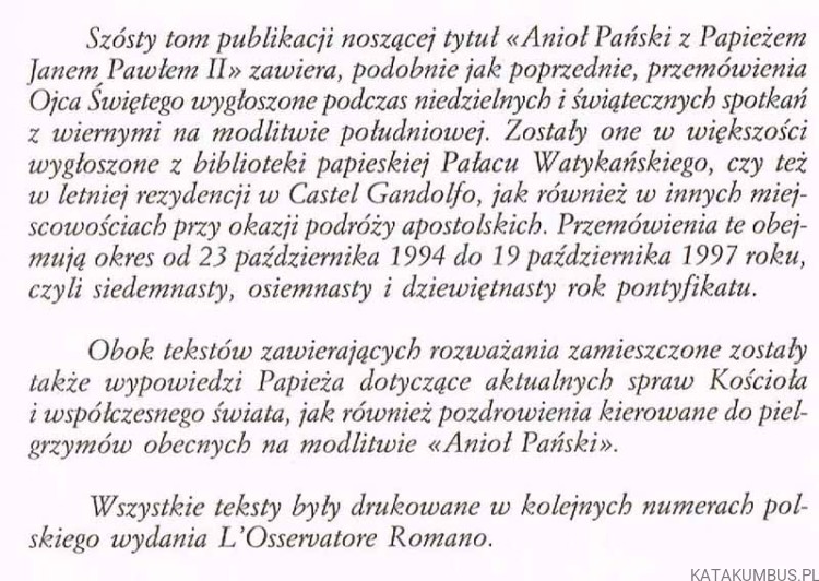 Anioł Pański z papieżem Janem Pawłem II. Tom VI