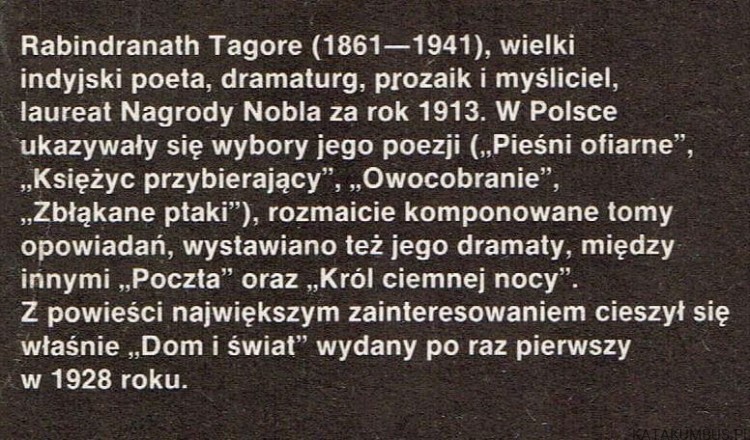 Dom i świat. RABINDRANATH TAGORE