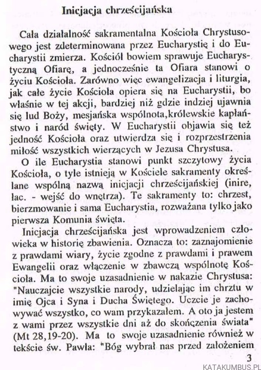 Katechizm dla wszystkich. Inicjacja Chrześcijańska. Ks. WŁADYSŁAW BOMBA CM