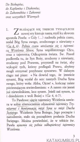 List Apostolski Tertio Millennio Adveniente / Jan Paweł II