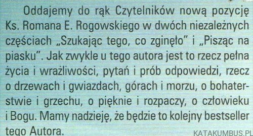 Szukając tego, co zginęło. Ks. ROMAN E. ROGOWSKI