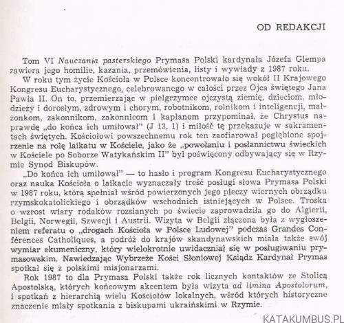 Nauczanie pasterskie 1987. JÓZEF KARDYNAŁ GLEMP