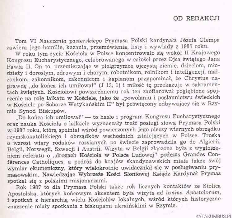 Nauczanie pasterskie 1987. JÓZEF KARDYNAŁ GLEMP