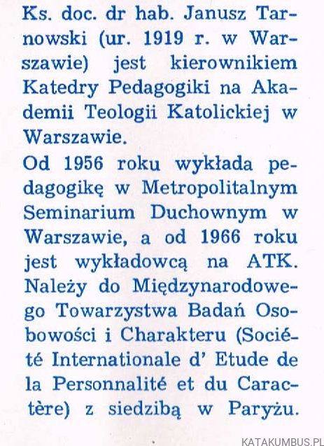 Wychowanie do pokoju z Bogiem i ludźmi. Ks. JANUSZ TARNOWSKI