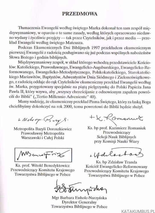 EWANGELIA ŚW. MARKA. PRZEKŁAD EKUMENICZNY