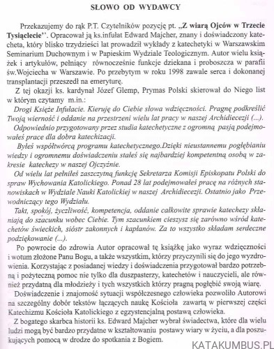 Z Wiarą Ojców w trzecie tysiąclecie. Ks. EDWARD MAJCHER
