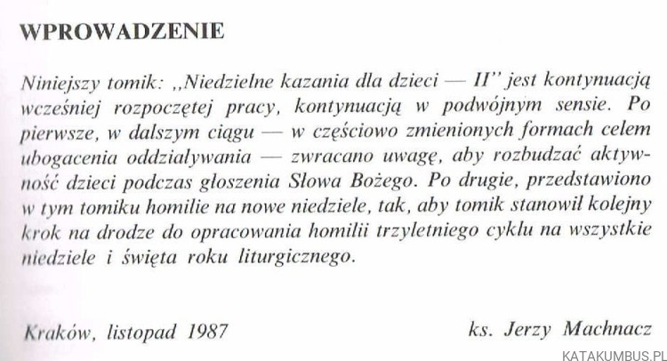 Kazania niedzielne dla dzieci cz. II. Ks. JERZY MACHNACZ