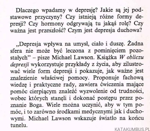 W obliczu depresji. MICHAEL LAWSON