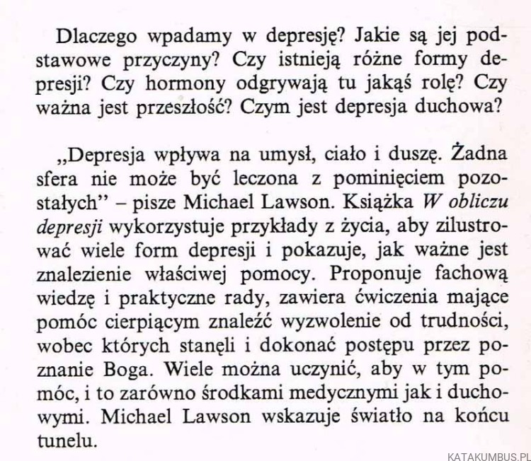 W obliczu depresji. MICHAEL LAWSON