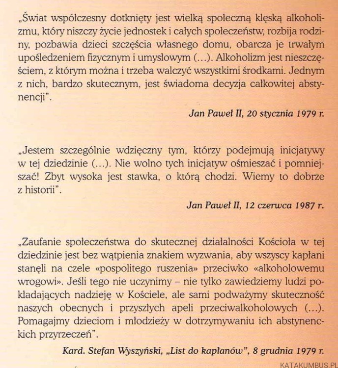 Abstynencja dzieci i młodzieży nadzieją trzeźwości dorosłych. Ks. JAN GOMÓŁKA