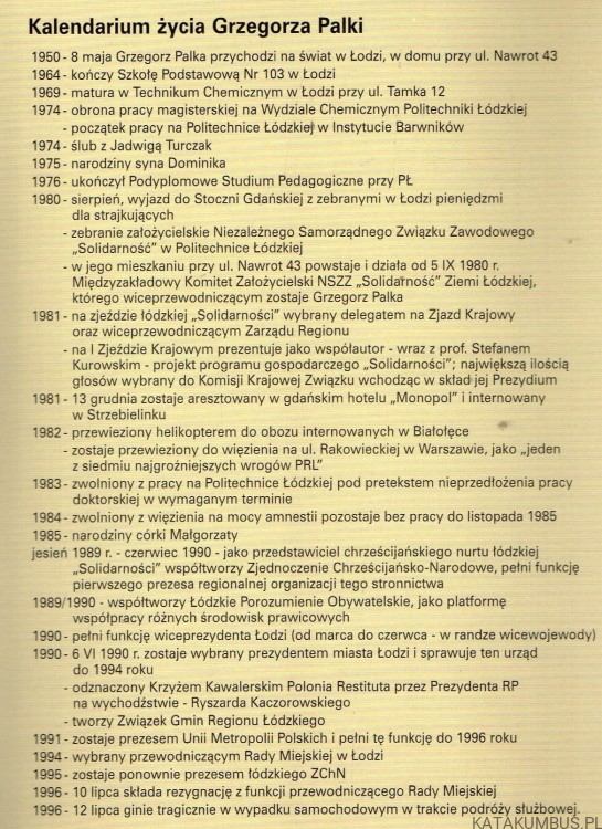 Grzegorz Palka w służbie Łodzi i Polsce. Red. ANDRZEJ BISKUPSKI