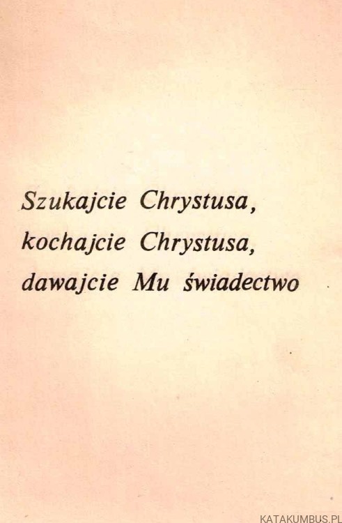 Szukajcie Chrystusa, kochajcie Chrystusa, dawajcie Mu świadectwo. PRACA ZBIOROWA