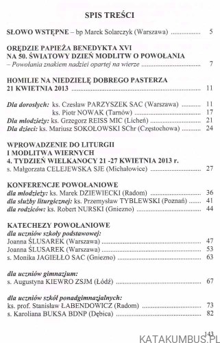 Powołania znakiem nadziei opartej na wierze. PRACA ZBIOROWA