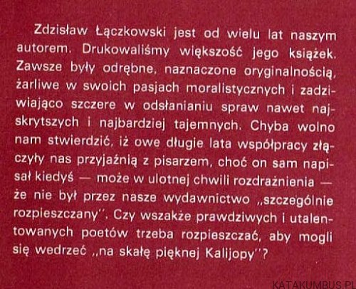 Snu otwieranie. ZDZISŁAW ŁĄCZKOWSKI