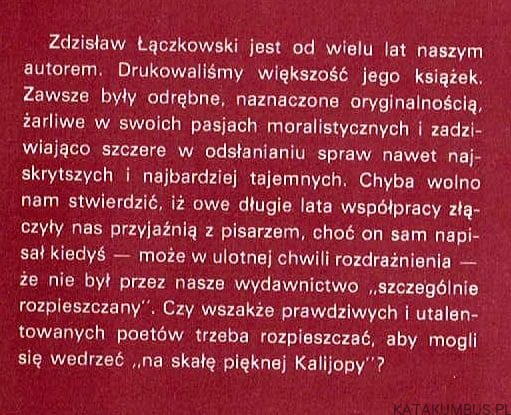 Snu otwieranie. ZDZISŁAW ŁĄCZKOWSKI