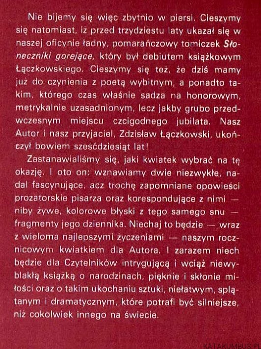 Snu otwieranie. ZDZISŁAW ŁĄCZKOWSKI