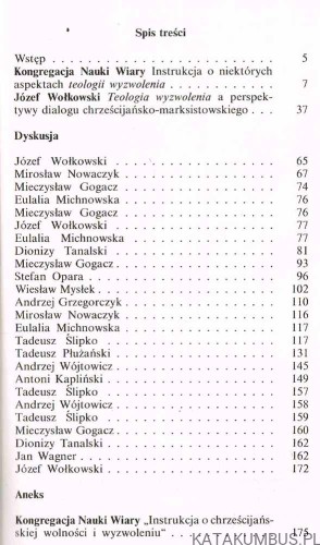 Teologia wyzwolenia a szanse dialogu. Red. JÓZEF WOŁKOWSKI