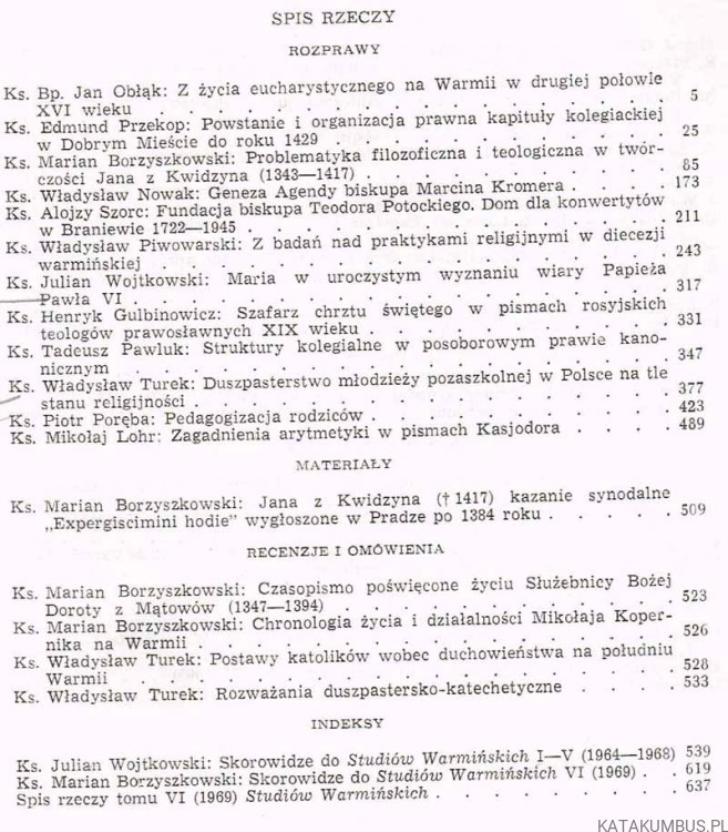 Studia Warmińskie Tom VI. PRACA ZBIOROWA