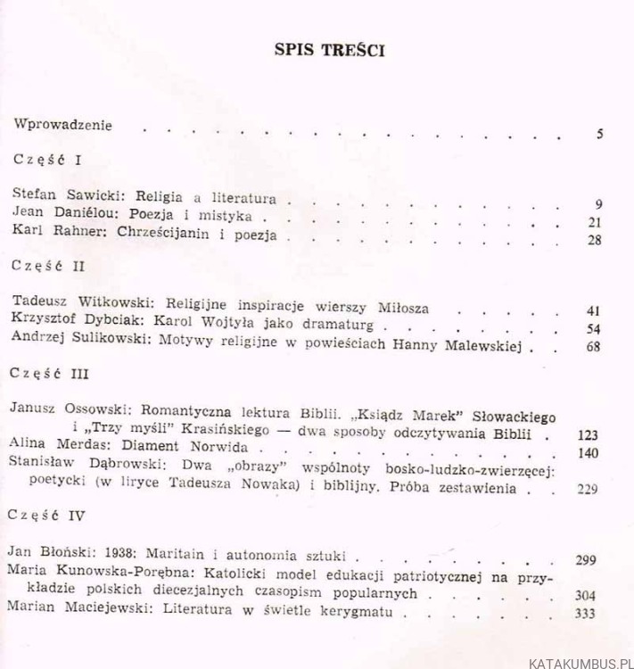 Inspiracje religijne w literaturze. S. ALINA MERDAS RSCJ