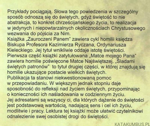 Zauroczeni Panem - Kazania o świętych. Bp KAZIMIERZ RYCZAN