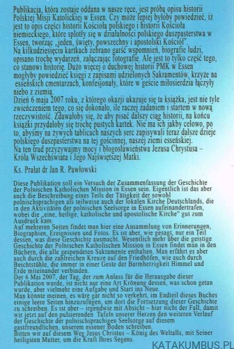 Dzieje polskojęzycznego duszpasterstwa w Essen. Opr. LEONARD PASZEK