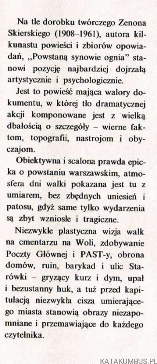 Powstaną synowie ognia. ZENON SKIERSKI