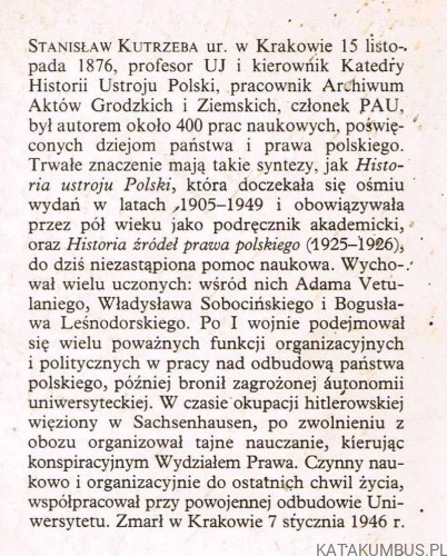 Polska Odrodzona. STANISŁAW KUTRZEBA