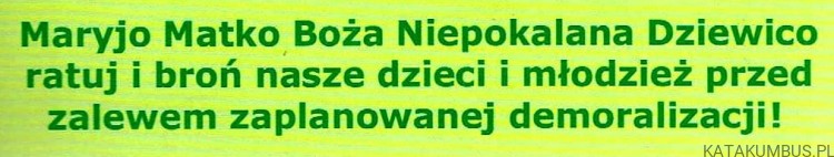 Brońmy dzieci i młodzież przed demoralizacją. Opr. Ks. SŁAWOMIR KOSTRZEWA