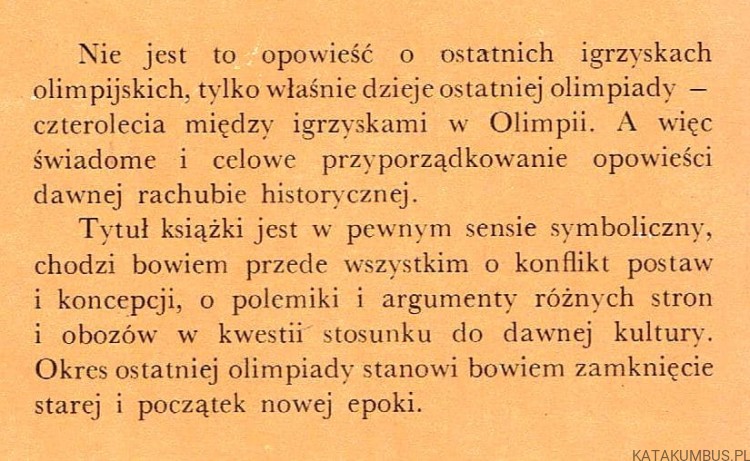 Ostatnia Olimpiada. ALEKSANDER KRAWCZUK