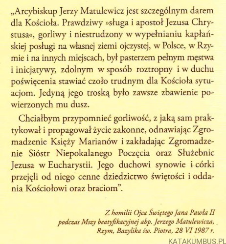 Księga łask. Wybór świadectw o otrzymanych łaskach za wstawiennictwem bł. Jerzego Matulewicza. Red. GRAŻYNA MICHALAK