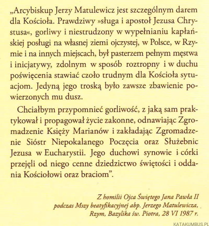 Księga łask. Wybór świadectw o otrzymanych łaskach za wstawiennictwem bł. Jerzego Matulewicza. Red. GRAŻYNA MICHALAK