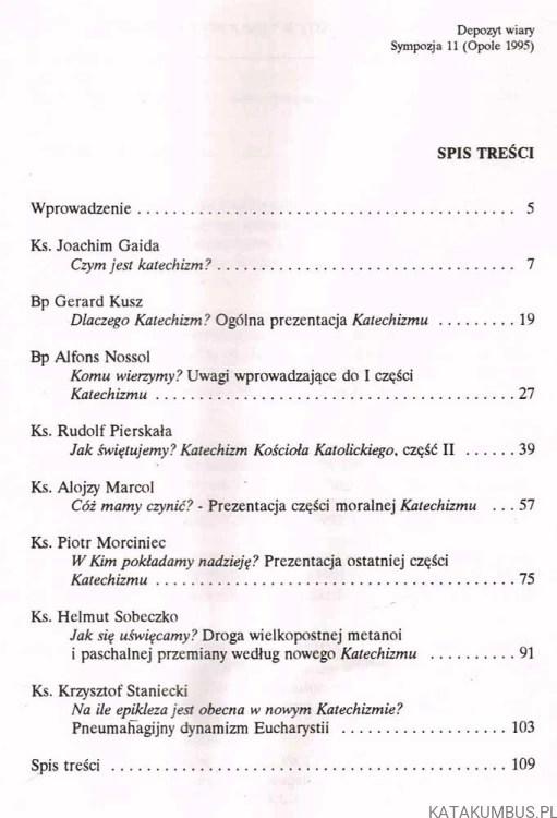 Depozyt wiary. Sympozja 11. PIOTR MORCINIEC
