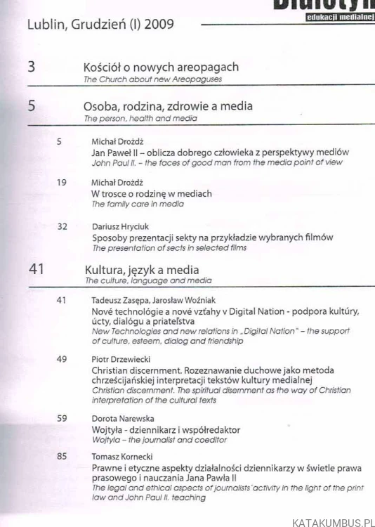 Biuletyn edukacji medialnej nr 1 / 2009
