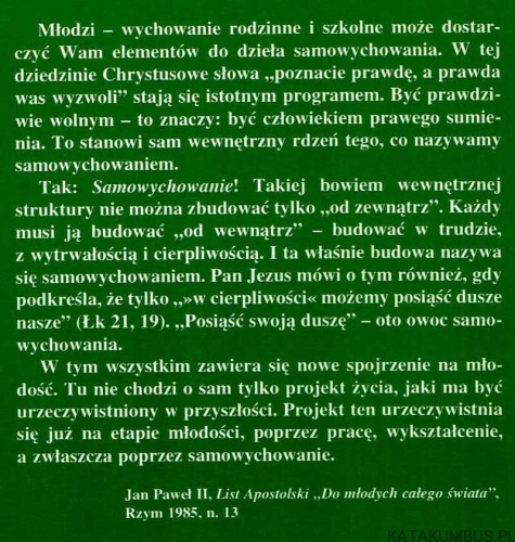 Zatroskanie o prawdziwą autoedukację / Ks. E. Mitek